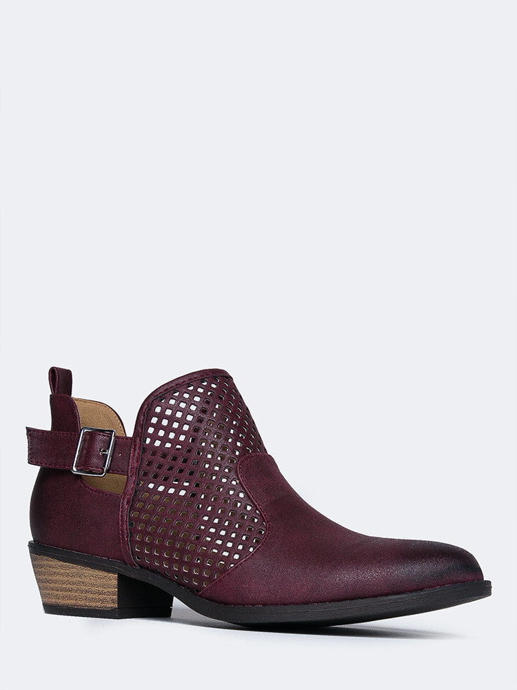 Perforated Western Low Bootie