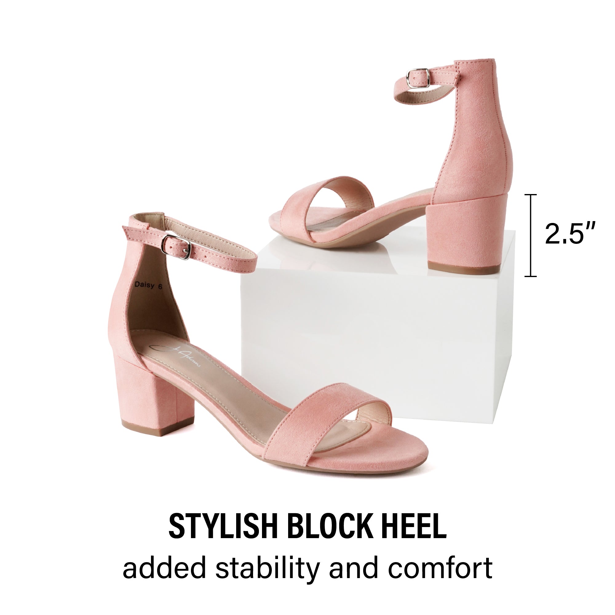 Ankle Strap Low Block Heels