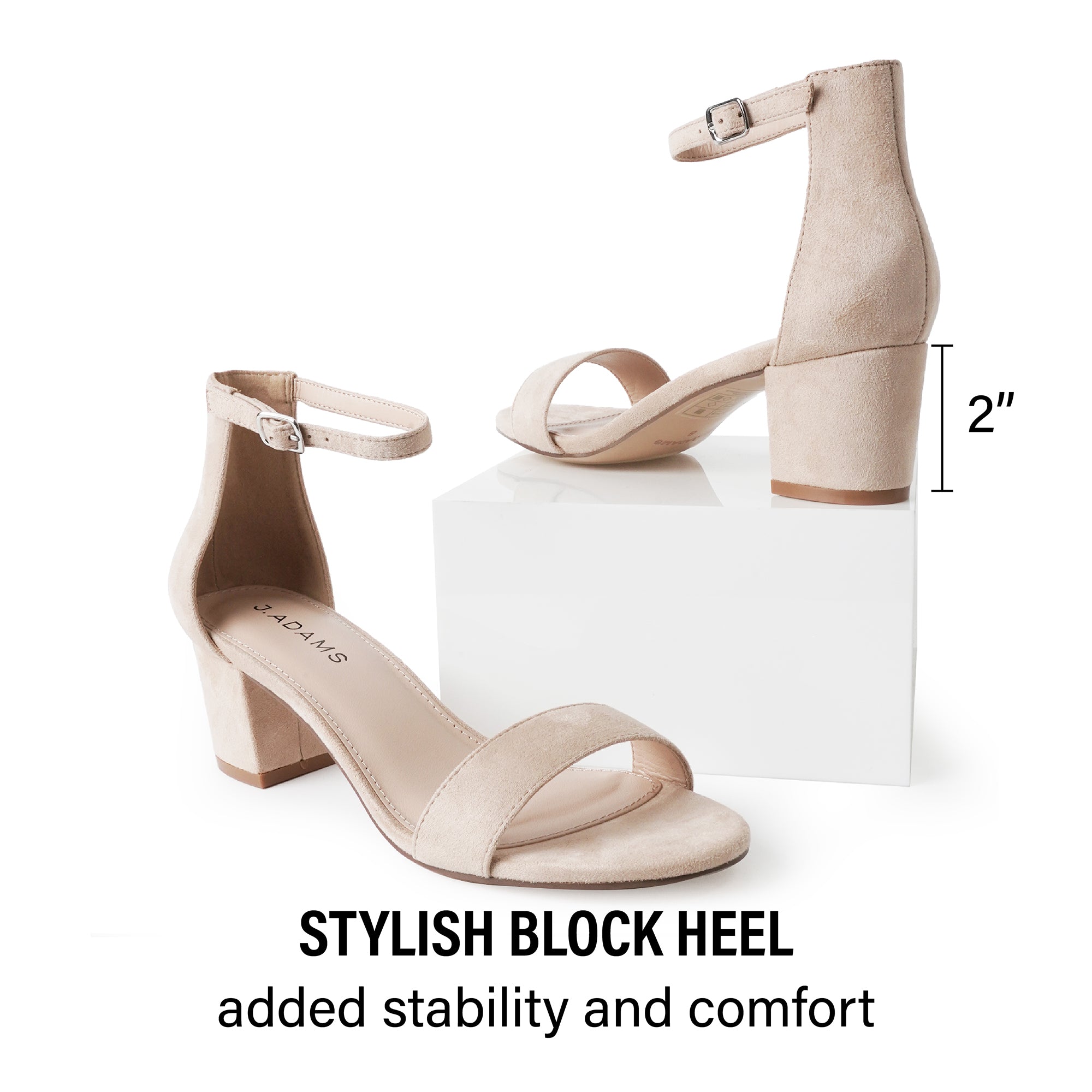 Ankle Strap Low Block Heels