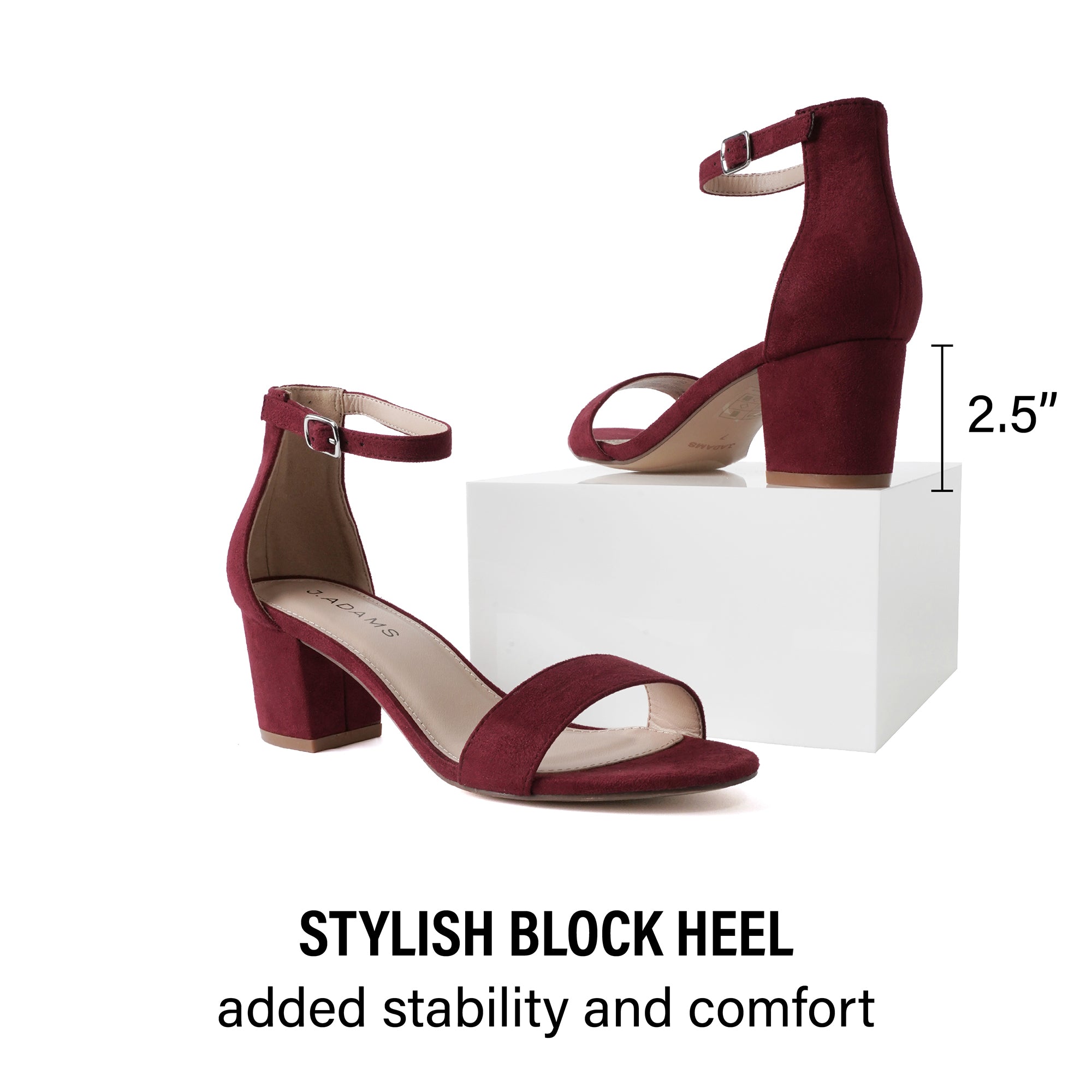 Ankle Strap Low Block Heels