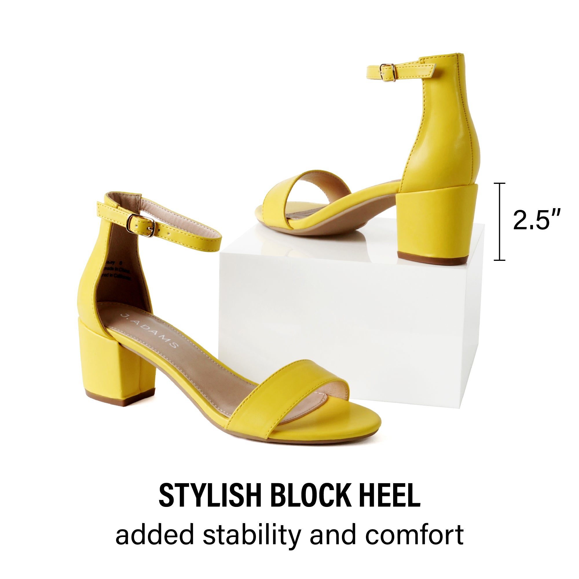 Ankle Strap Low Block Heels