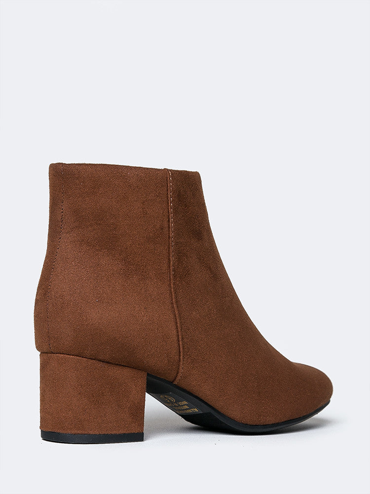 Round Toe Zip Ankle Boots