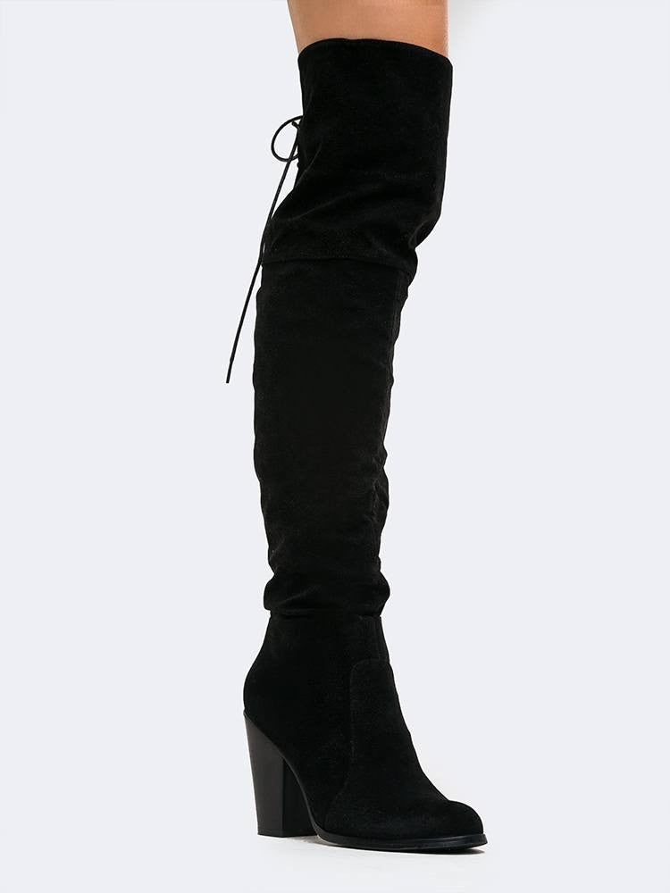 Back Tie Over The Knee Boot