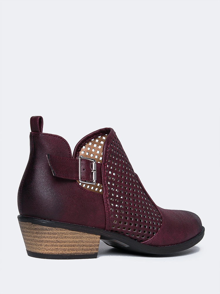 Perforated Western Low Bootie