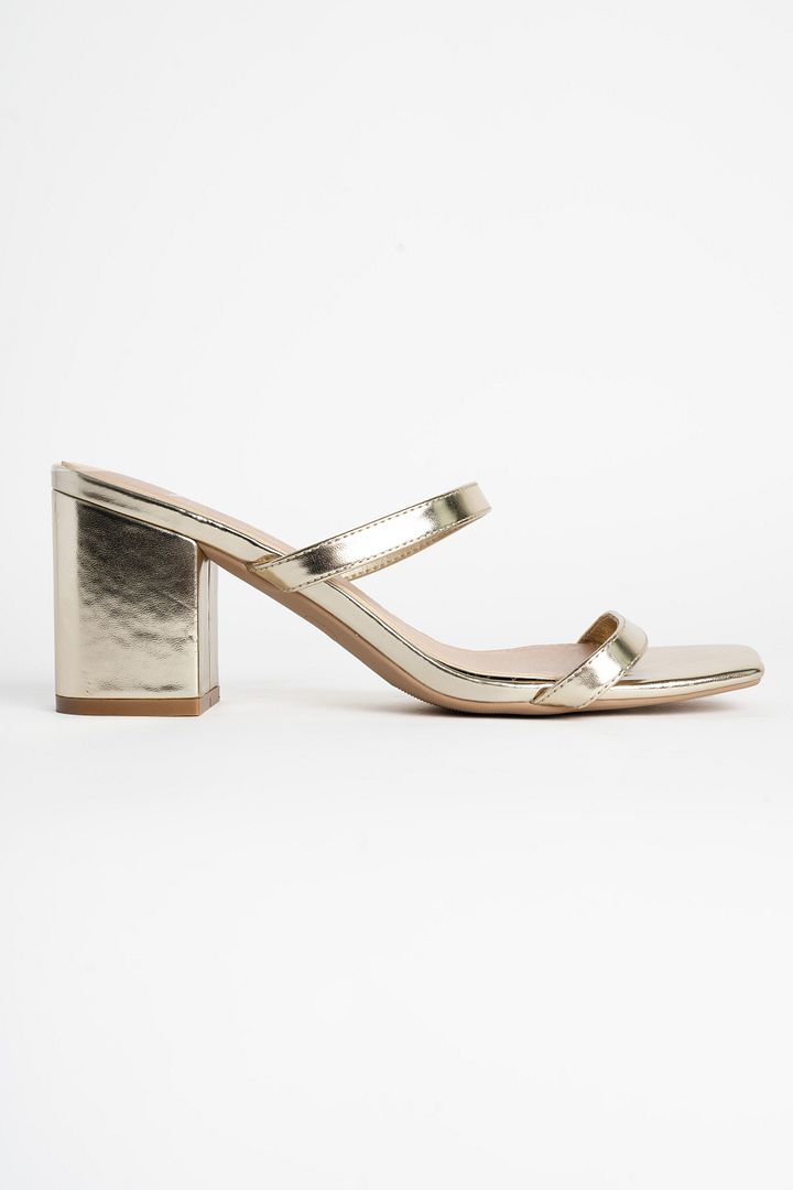 Double Strap Heeled Mules