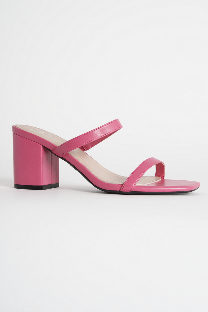 Double Strap Heeled Mules
